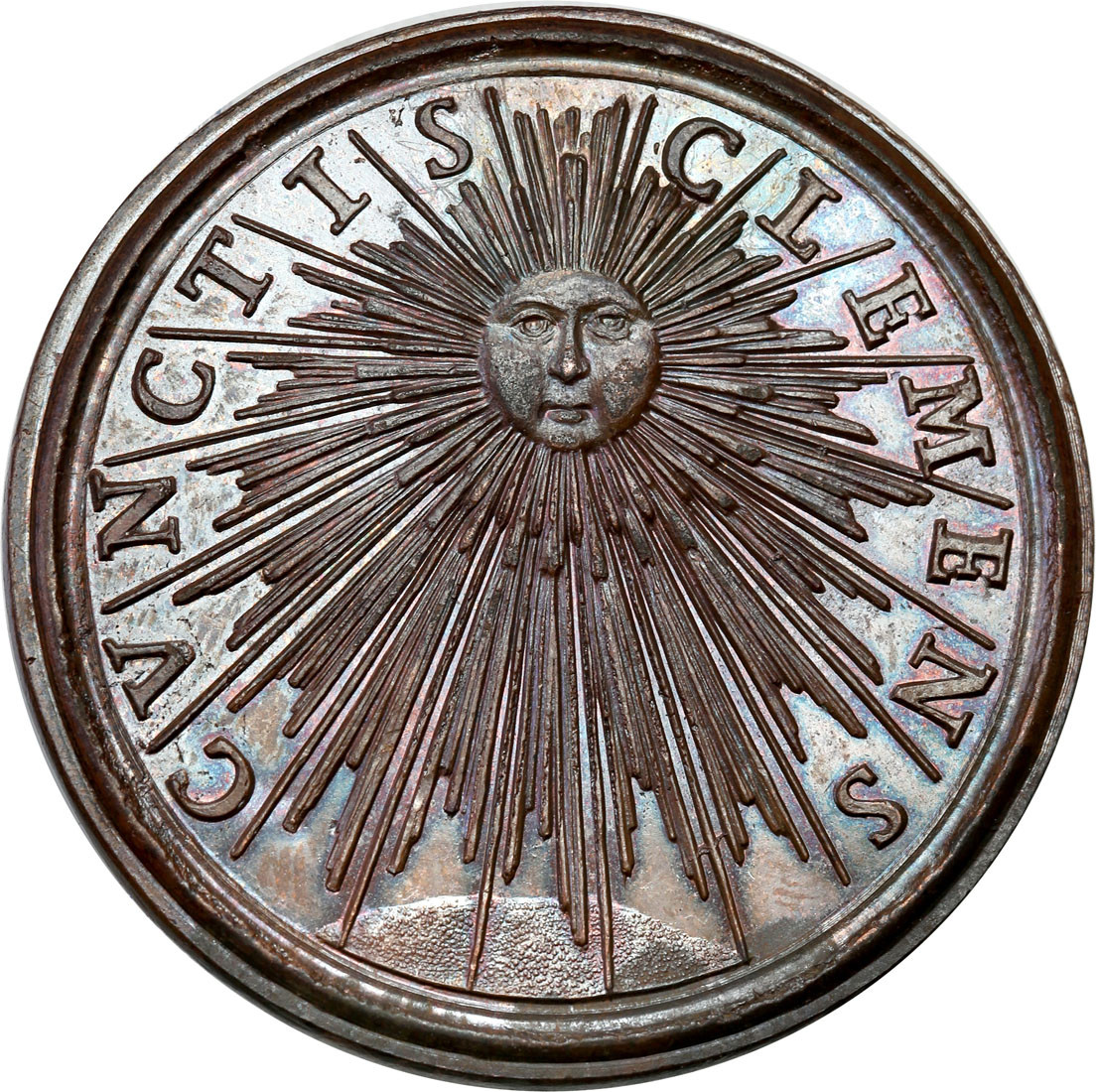 August II Mocny. Medal August II 1705, brąz - jak LUSTRZANKA